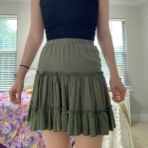 olive green skirt
